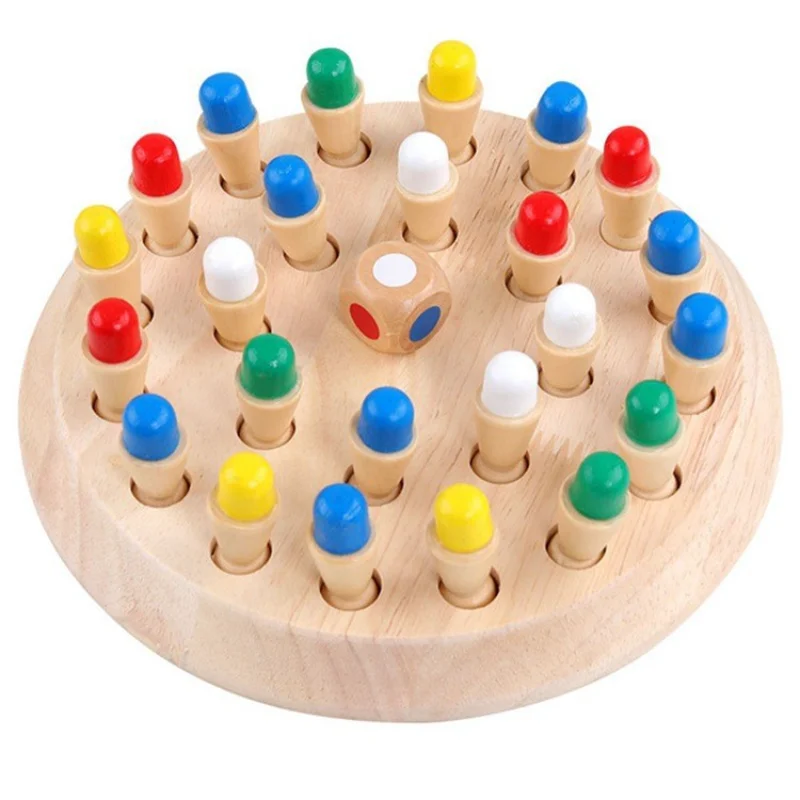 Children's Color Memory Chess Baby Early Education Puzzle Memory Observation Ability Concentration Training Wood Toy