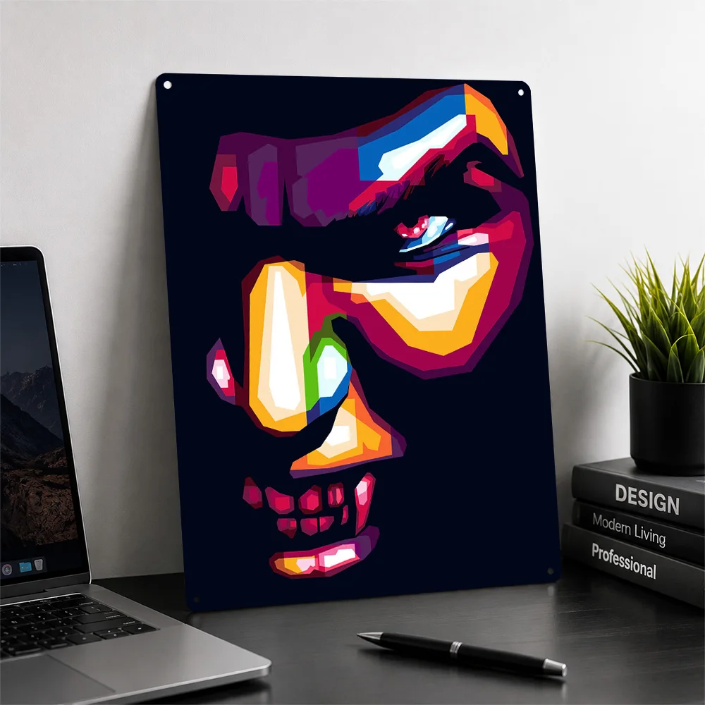 Creepy Vampire Metal Poster Horror Wall Art Customized Retro Tinplate Sign for Man Cave Home Theater Bedroom Gift Display Plaque