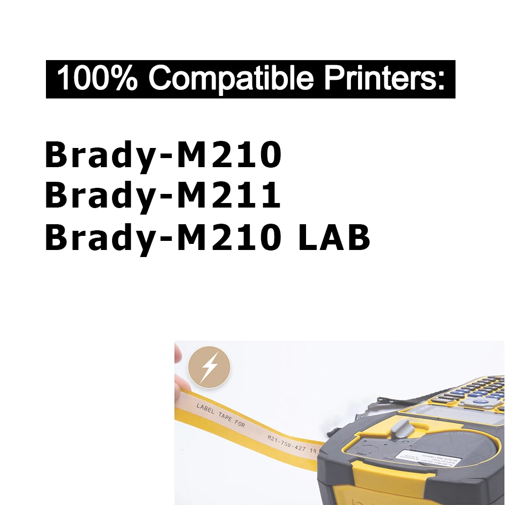 (With Chip) 1PCS Compatible M21-750-595 19.1mmx6.4m(0.75"x21') Self-adhesive Vinyl Label Compatible BRADY M210 M211 M210-LAB view 2