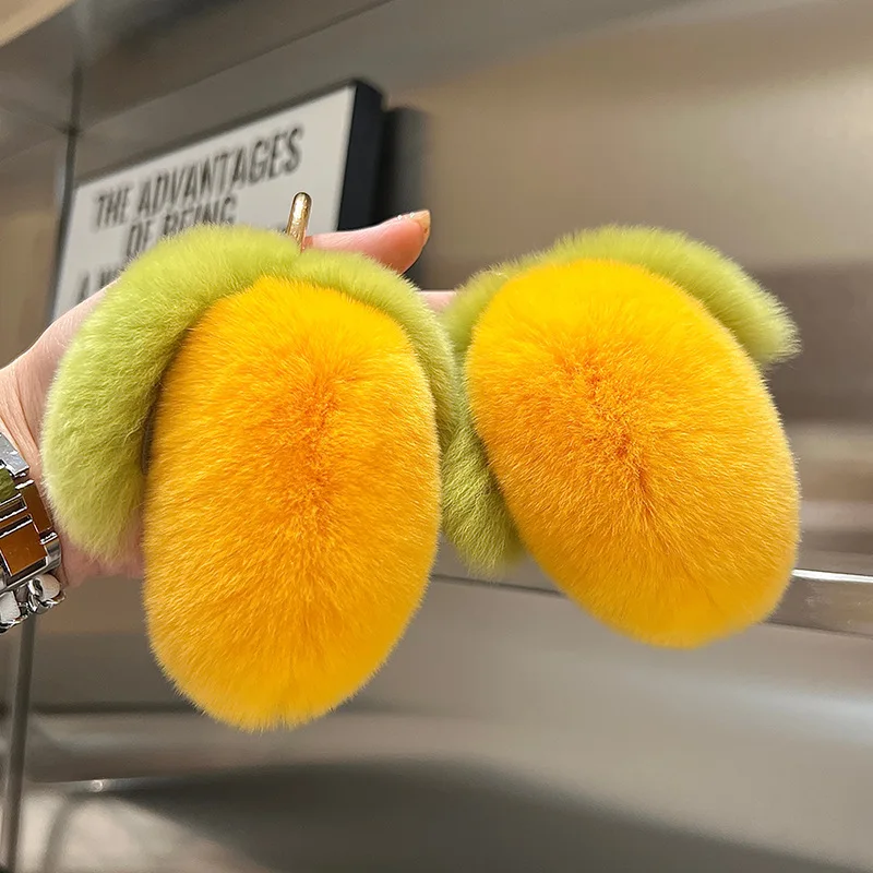 حقيقي قضاعة أرنب الفراء ليتل مانجو سيارة المفاتيح قلادة Ins لطيف أفخم دمية دمية حقيبة حقيبة حلية لطيف المفاتيح #1