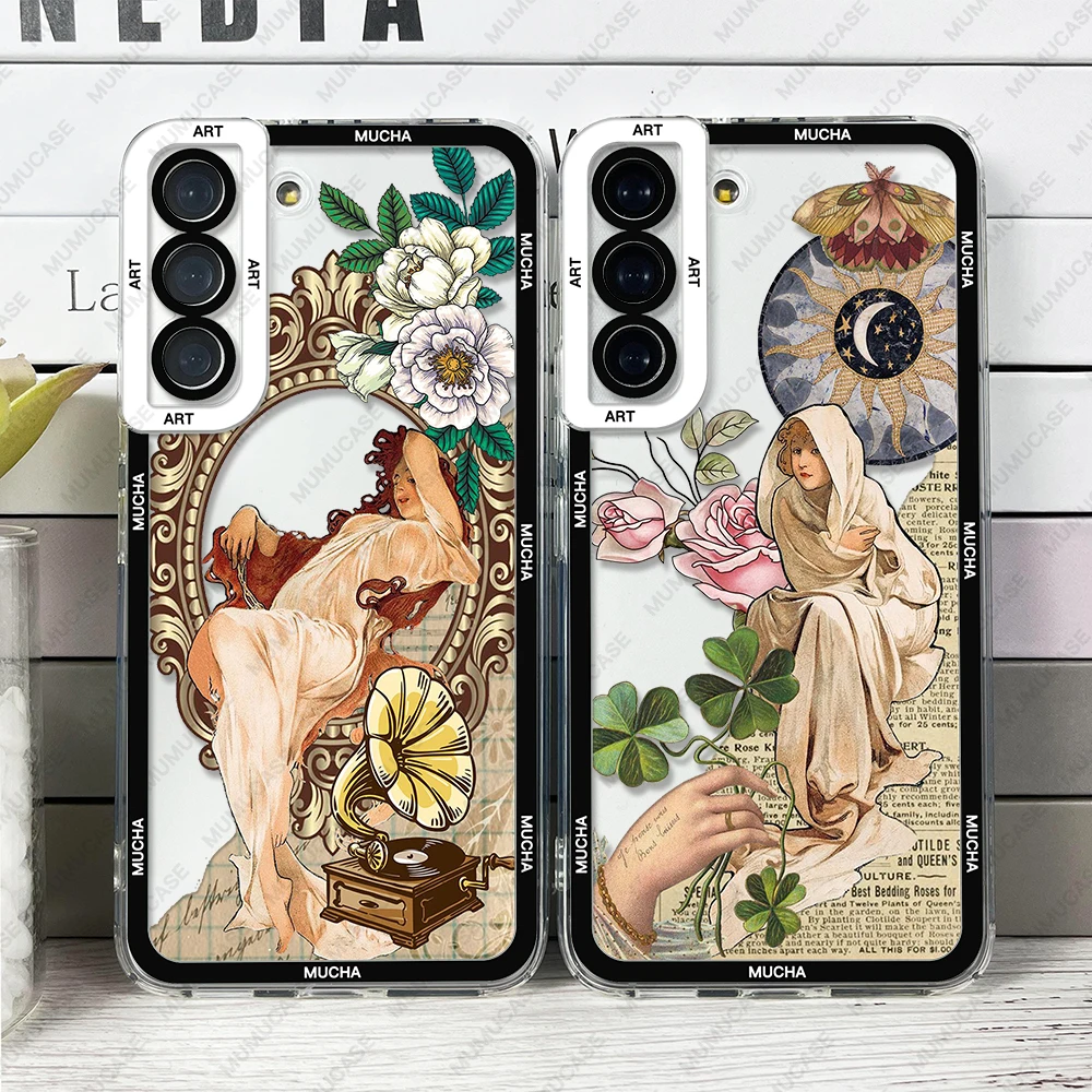 Case For Samsung Galaxy S20 S21 S22 S23 Plus FE Ultra Soft Cover Alphonse Mucha Art