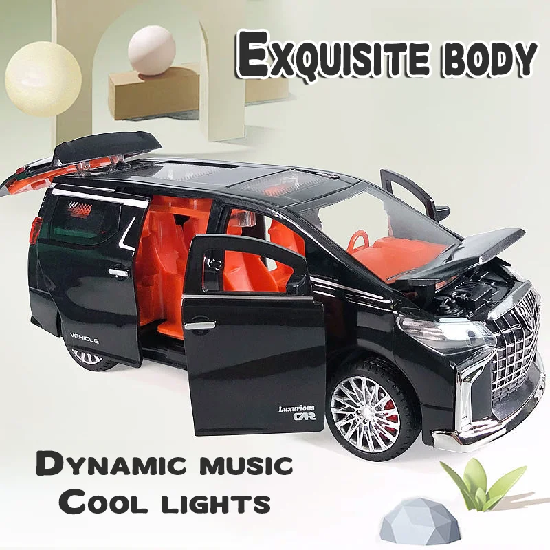 Modèle de voiture Elfa voiture jouet pour enfants avec lumières, musique, ouverture de porte, modèle de voiture pour garçons, voiture d'affaires de simulation inertielle, pour enfants