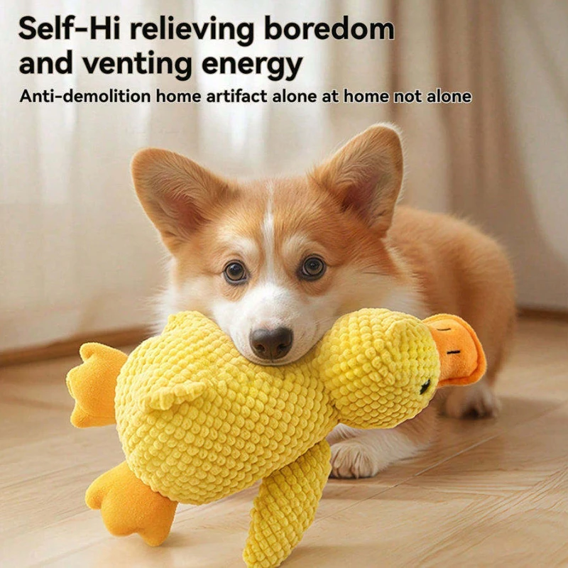 Duck Dog Toy Plush Chew Resistant Durable Dog Toy with Quacking Sound Teeth Grinding Relief Soft Companion for Small Large Dog
