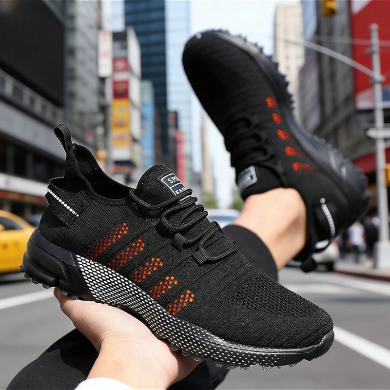 

Модные мужские кроссовки с дышащей сеткой, в стиле городской уличной моды, повседневные спортивные туфли для бега и ходьбы, всесезонные.