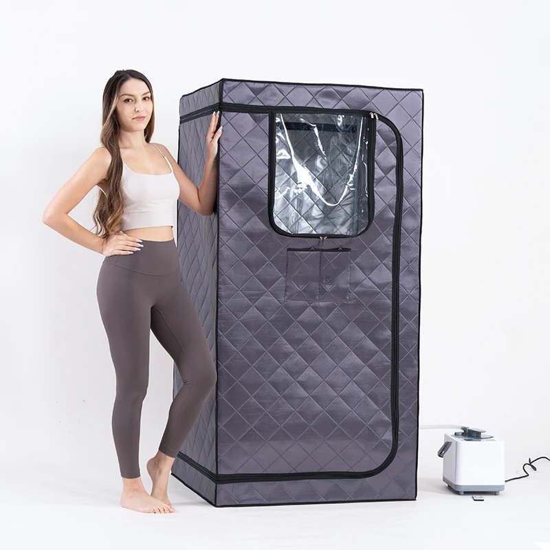 1 Person Portable Steam Oxford Fabric Sauna Cabin Room Sauna Tent with Folding Chair