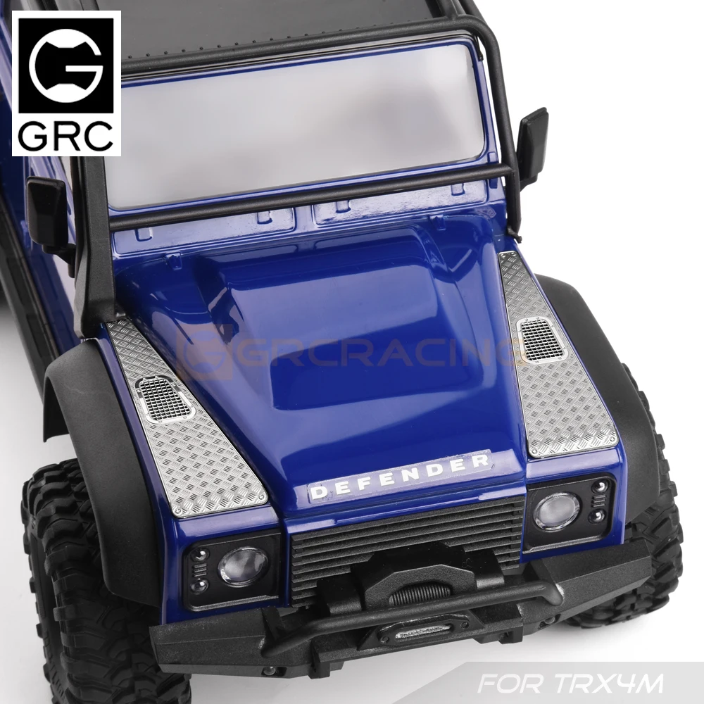 Piastra antiscivolo per cofano motore una piastra protettiva in metallo con guscio in acciaio inossidabile per auto cingolata Rc 1/18 Trax Trx-4m