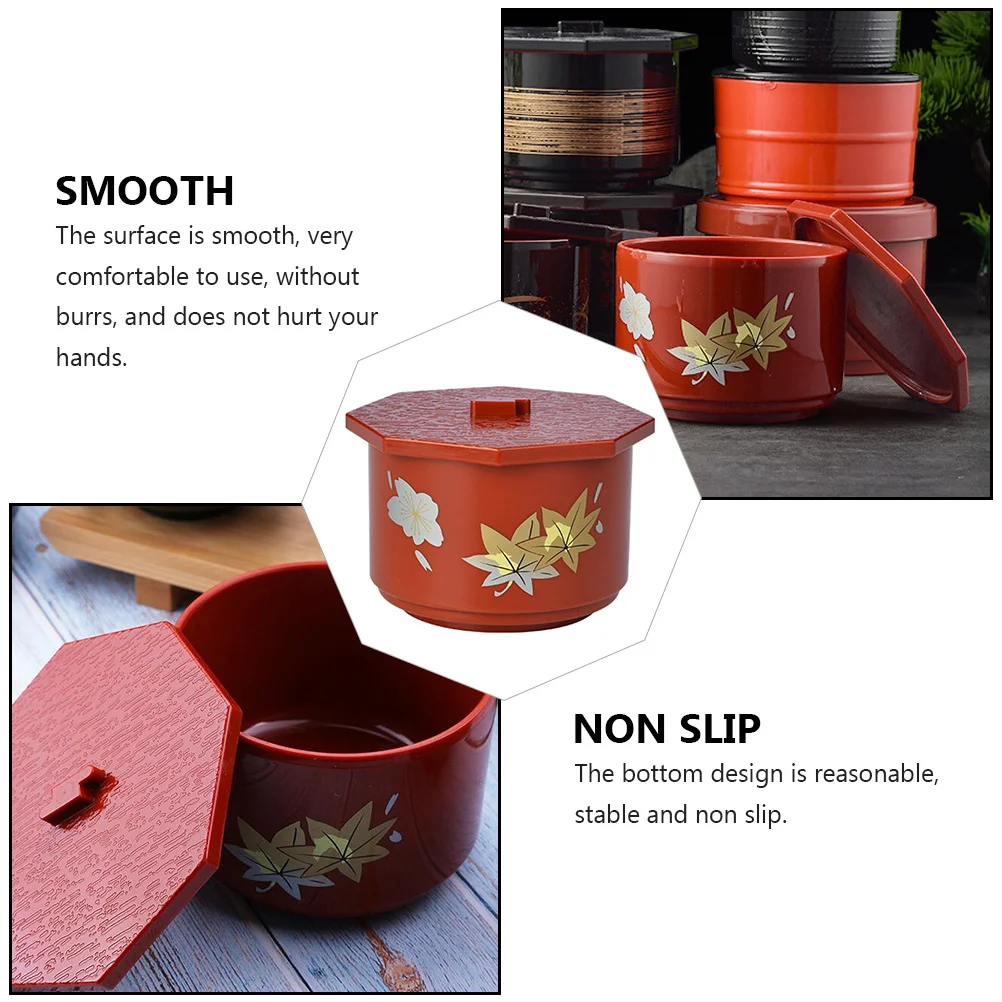 

1Set Japanese Style Tableware Miso Soup Bowl Thickened Material Drop-Resistant Safe and Lidded Soup Holder Decorative