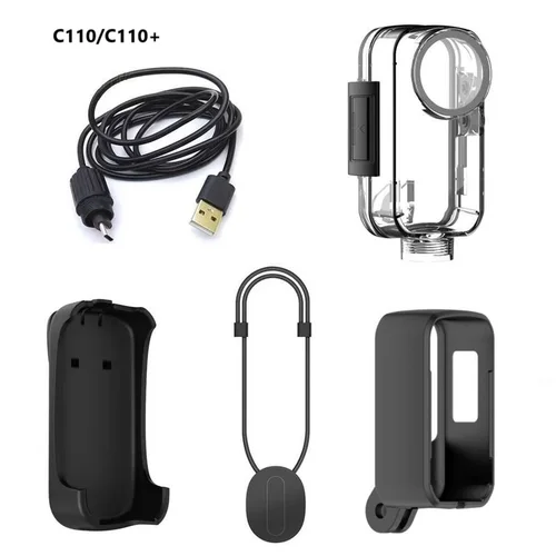 Imagen 1 del producto Accesorios para SJCAM, funda impermeable para cámara/cable para SJCAM C110/110+, cubierta protectora, abrazadera para marco/soporte/clip trasero