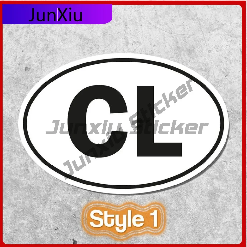 Chile Flag Sticker Oval-shaped White and Black Country Funny Door Trim Refrigerators Scratch Proof Anti UV Auto Accessories Car
