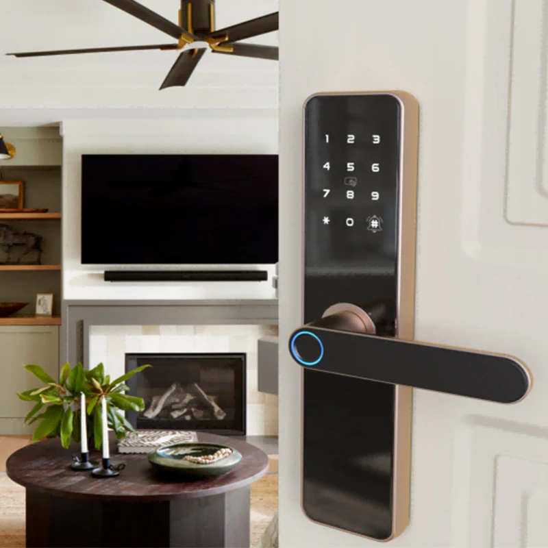 Beveiliging Airbnb Home Cerradura Digitaal goudkleurig slim deurslot Werk met Alexa voor appartementgebouwen