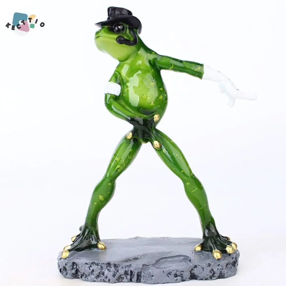 

Kawaii Funny Leggy Frog Figurine Cartoon Exquisite Frog Resin Ornament Durable Handmade Car Ornament Living Room