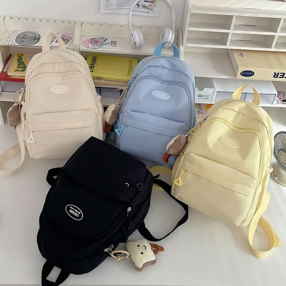 Cute Large Capacity Backpack Nylon Candy Color Schoolbag Travel Knapsacks Daily