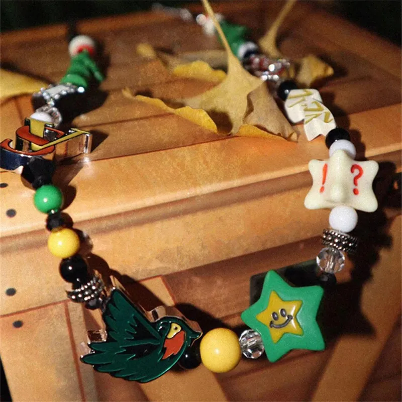 2023 NEW National Trend Personality Hip Hop Jungle Lucky Star Smiling Face Clavicle Chain Shang Street Couples Original Jewelry