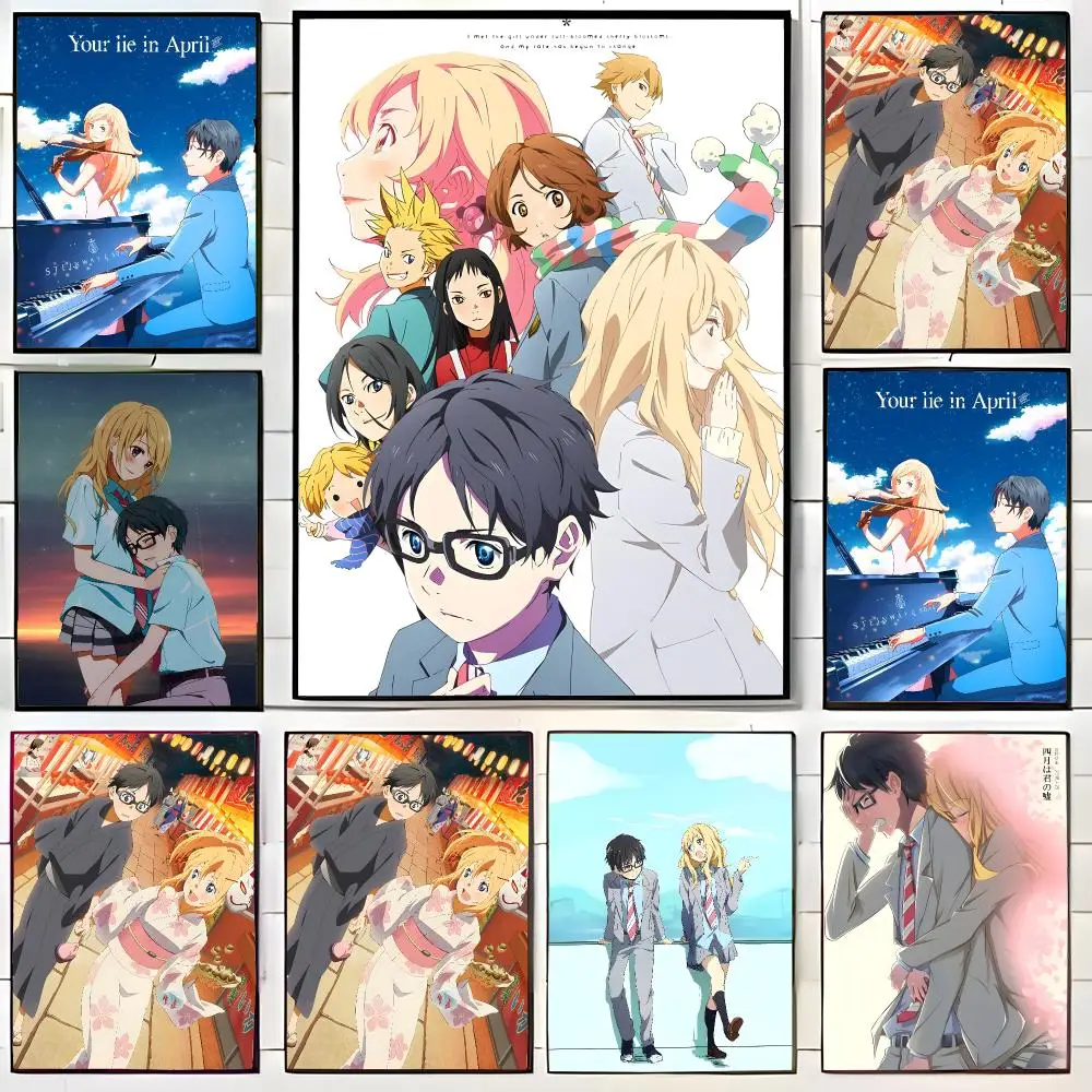 anime tragedy music Y-Your Lie In April Poster Wall Art Print Decorative Mural Home Decor Gift Unframed