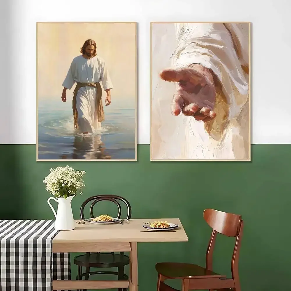 Jesus Christ Walking On Water Hand Of God Jesus Poster Picture Canvas Painting Wall Home Decoration Print For Living Room Decor