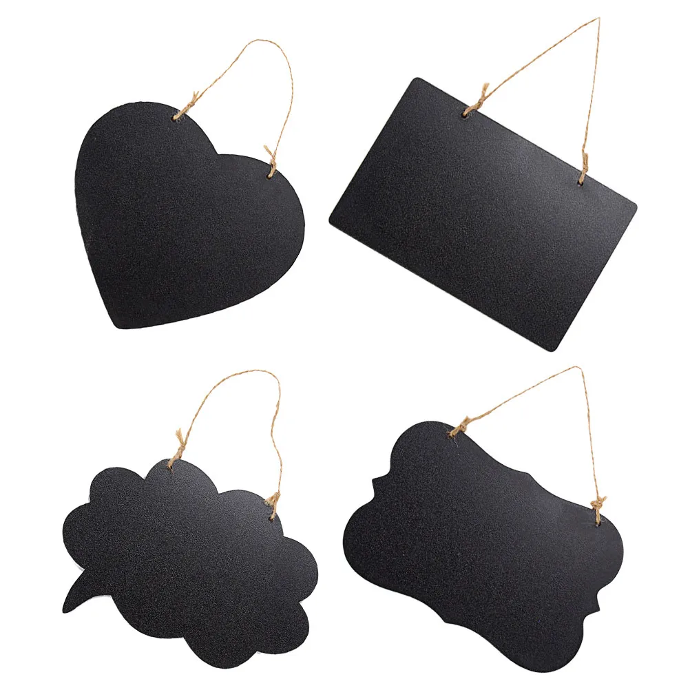 4Pcs Creative Wooden Chalkboards Double Sided Blackboard for Kitchen Garden Welcome Signs Message Blackboard Wooden Chalkboards