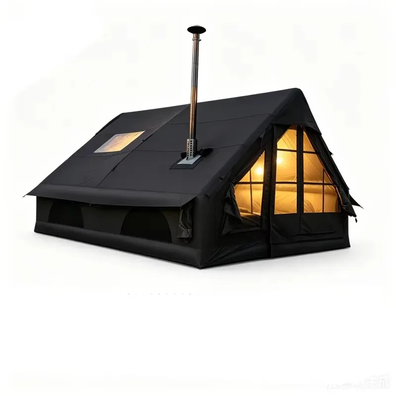 Large Luxury Portable Inflatable 4 Season Family Camping Tent Oxford Cloth Waterproof UV Proof Fast Automatic Setup OEM