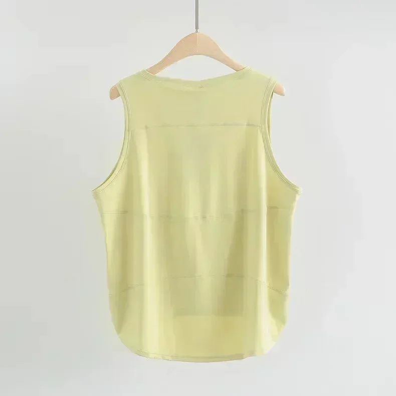 Lemon-Chaleco deportivo para mujer, camiseta sin mangas holgada para correr, ropa de entrenamiento para gimnasio, ropa deportiva, camisetas sin mangas para mujer