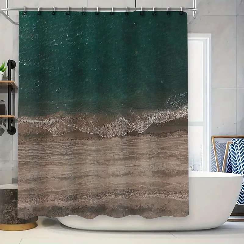 

Высококачественная водонепроницаемая занавеска для душа с волнистым узором, аксессуары для украшения дома для ванной комнаты