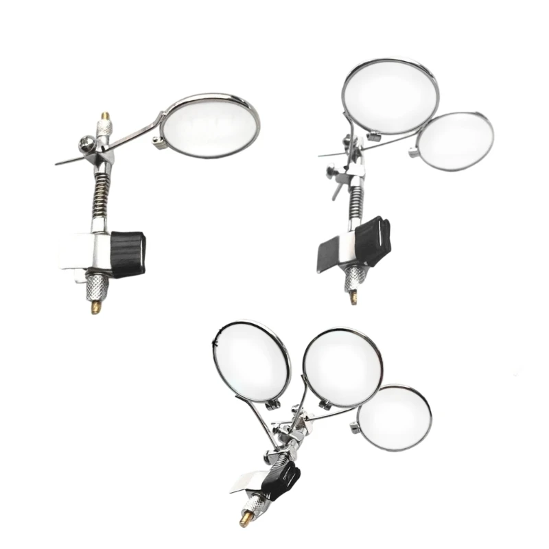 23GA Portable Eyeglass Clip Magnifier with Clear Glass Lens and Metal Brackets