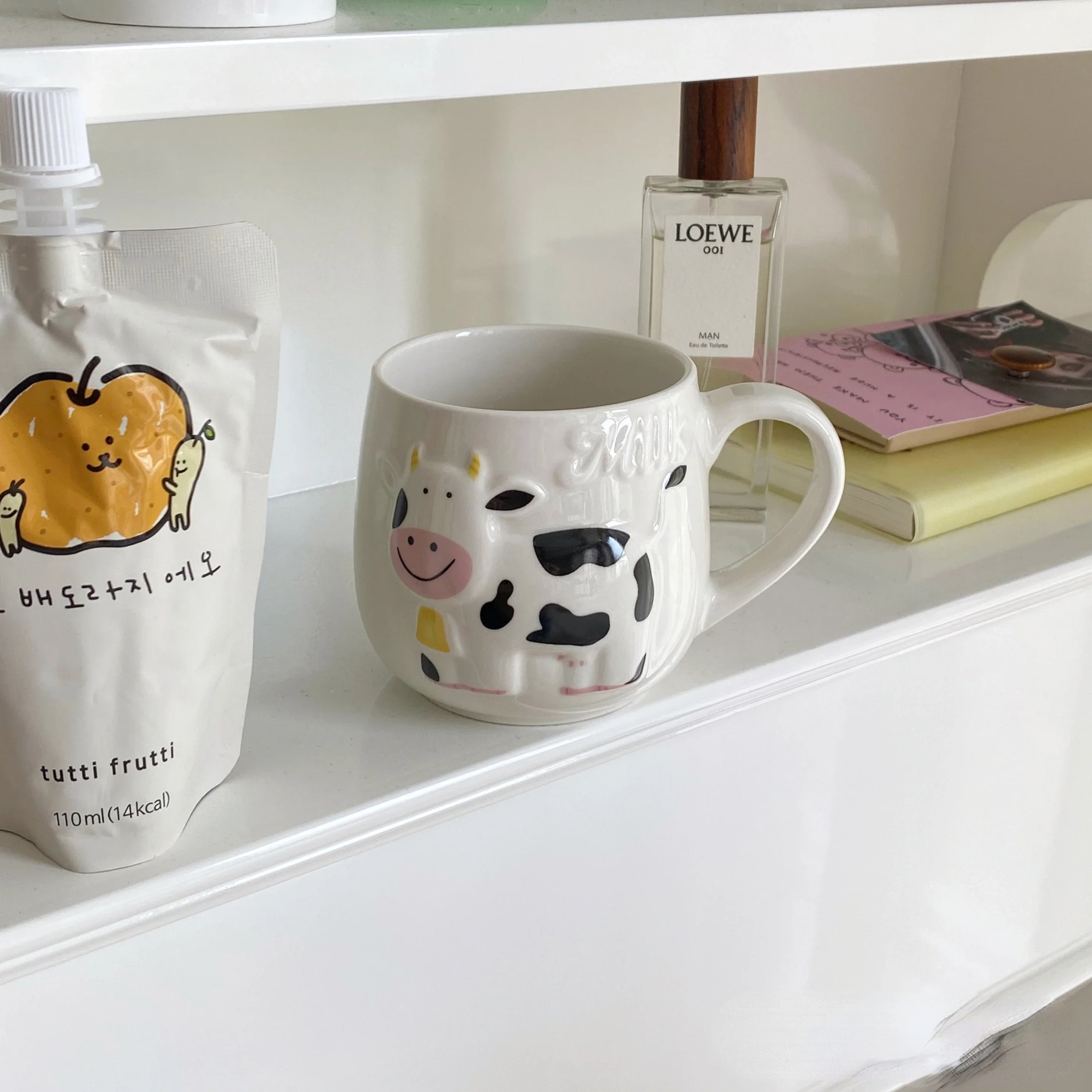 Cute Animals Cow Mug Coffee Cups with Handle Teacup Juice Milk Tea Bottle 3D Animal Mug Ceramic Mug Gift for Girlfriend Kids