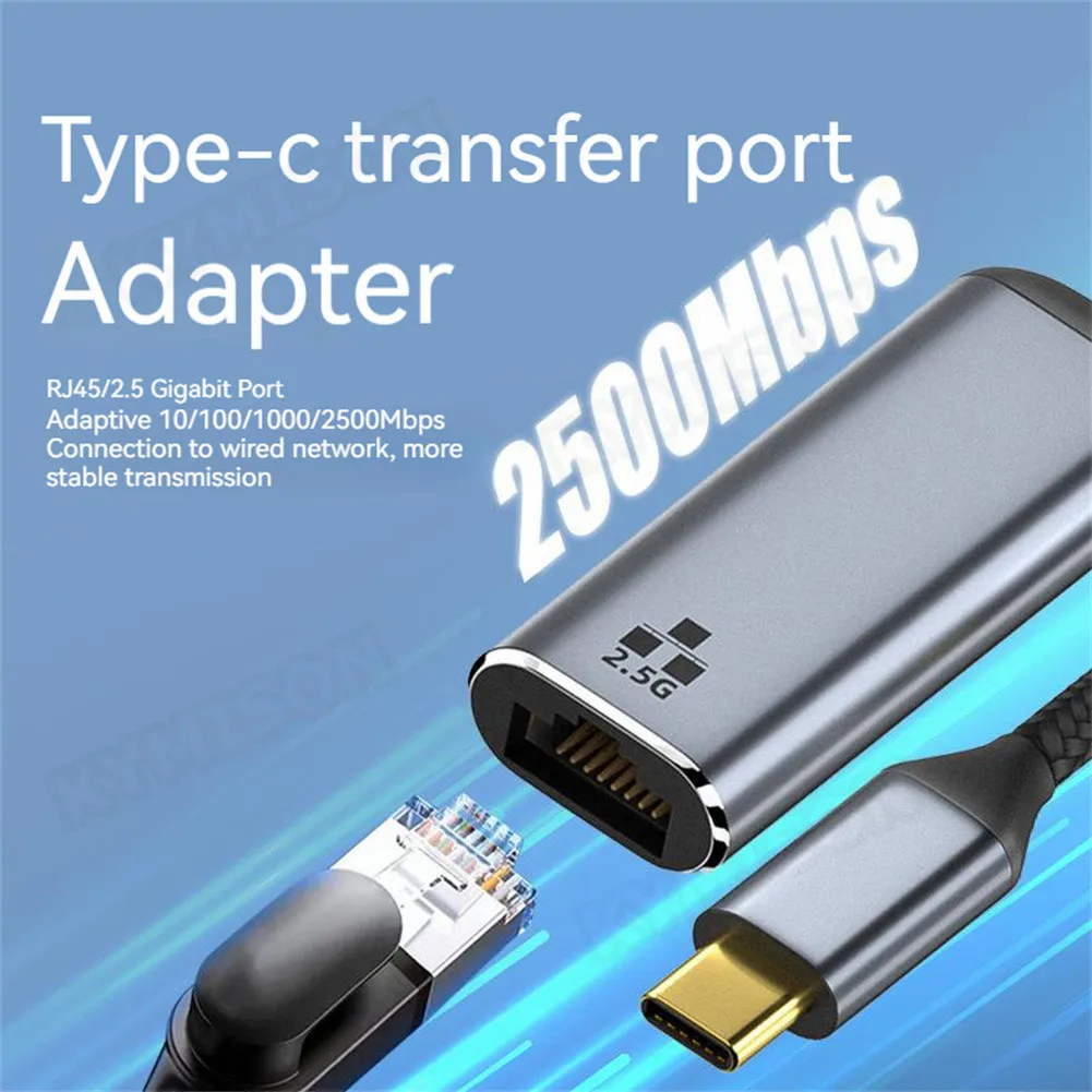 2500Mbps USB C Ethernet USB-C to RJ45 Lan Adapter for MacBook Pro Samsung Galaxy S9/S8/Note 9 Type C Network Card USB C Ethernet