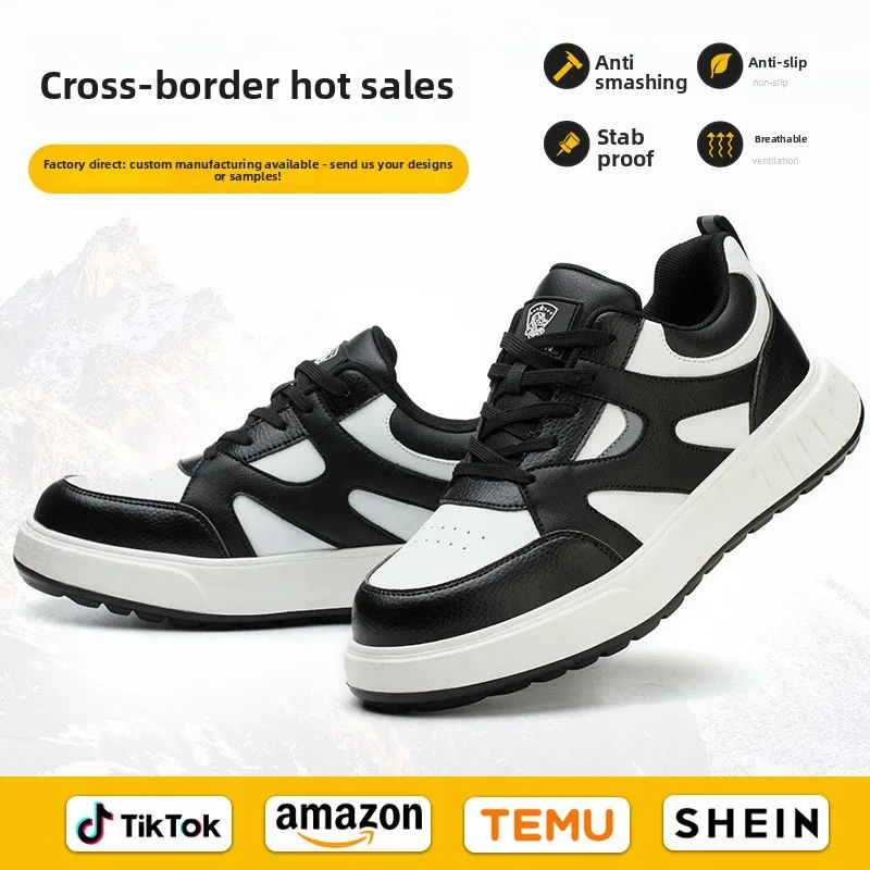 Plastic Toe Safety Shoes Anti Smash Puncture Proof No Iron Pass Security Iron Shavings Resistant Work Boots Protection