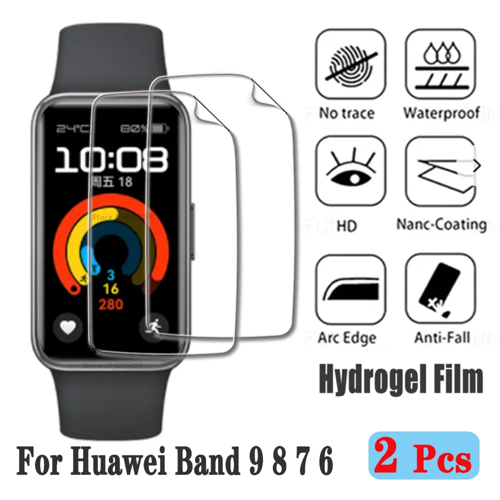 2 Stück Hydro gel folie für Huawei Band 9 8 Smartwatch gebogene weiche Displays chutz folie für Honor Band 9 6 5 Schutz folie Zubehör
