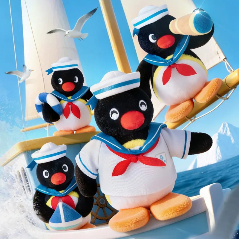 

Hot New Cartoon Pingu Penguin Sailing Voyage Plush Keychain Cute Stuffed Toys Bag Pendant Backpack Charm for Plush Lovers