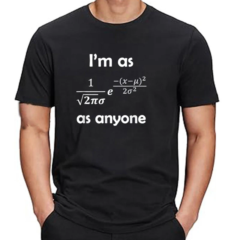 T-shirt imprimé graphique personnalisé pour hommes, statistiques, Distribution normale, Bell Curve Formula, Math Pun, Vê