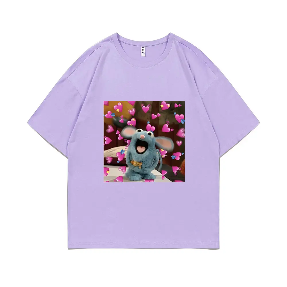 Tutter Cute Mouse Love Love Love Graphic T Shirts Men Women Casual Oversized T-shirt Men's Kawaii Cartoon Short Sleeve Tshirt