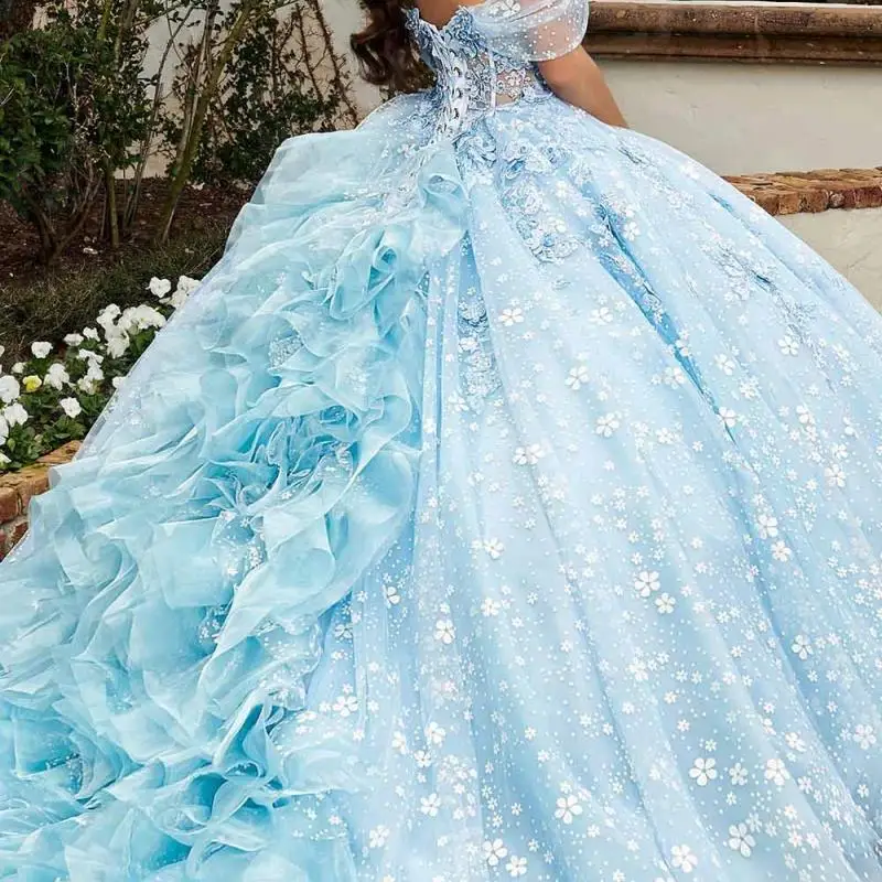 Plunging Ruffled Back Quinceanera Dress 2024 Beaded Off-Shoulder Cocktail Dresses Vestidos De Baile Vestidos De 15 Quinceañera