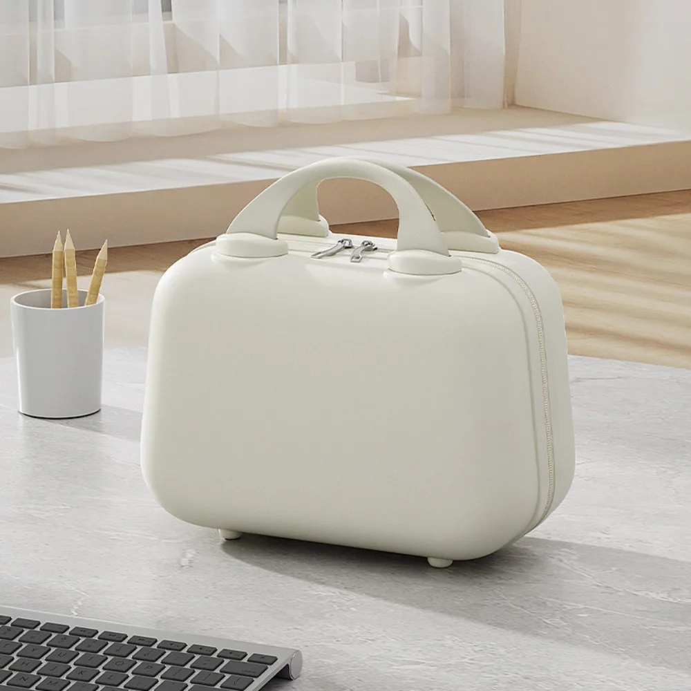 

Storage Toiletry Box Solid Color Suitcase Square Box Zipper 14-inch Cosmetic Cases Portable Large Capacity Makeup Case Outdoor