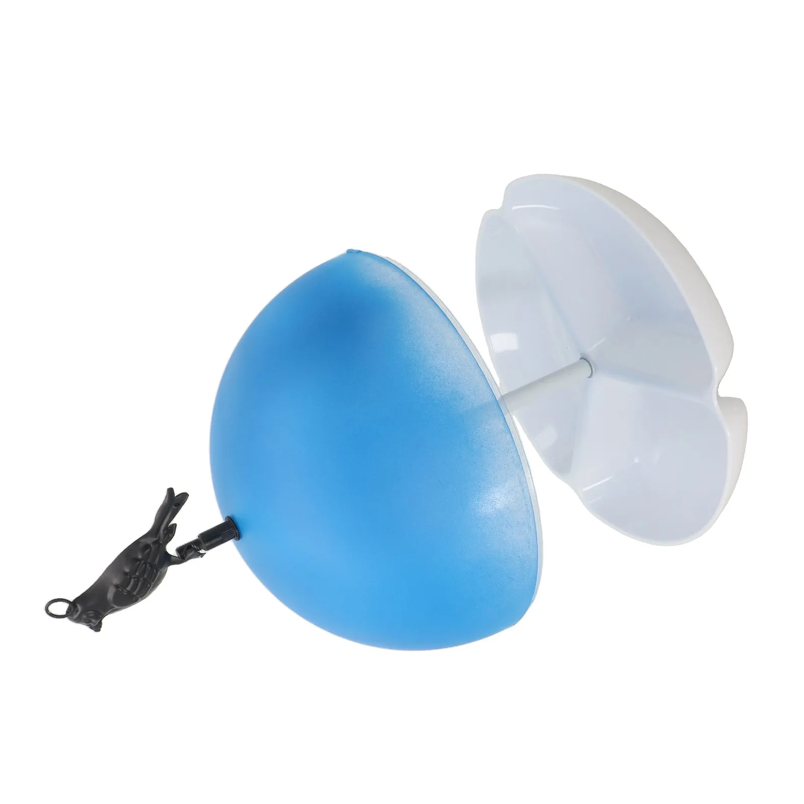 Blue Metal Mushroom Bird Feeder Outdoor Garden Hanging Dispenser For Attracting Wild Birds To Yard Tree Pole Decoration