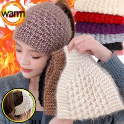 Winter Thick Knitted Headband Elastic Woolen Yarn Warm Hair Band Autumn Winter Ear Protection Thermal Headwear Hair Accessories