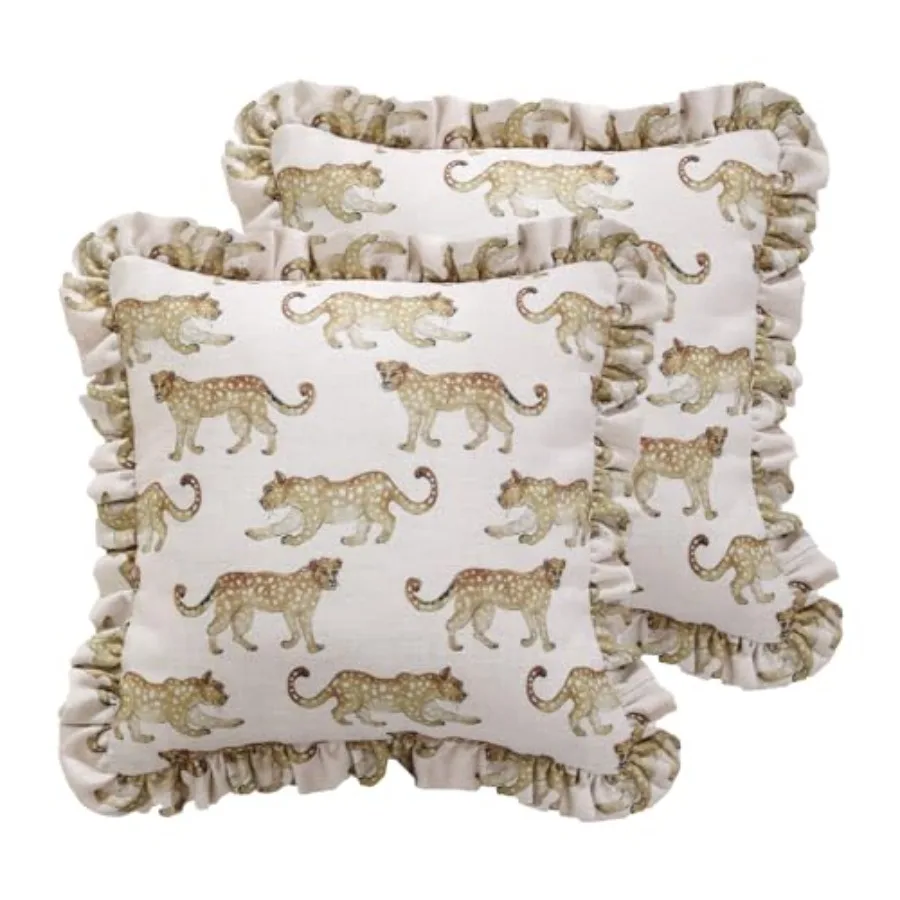 

Дизайнерские наволочки для диванных подушек: винтажные льняные чехлы с узором гепарда и роскошным кулоном, декоративные, в стиле фермерского дома