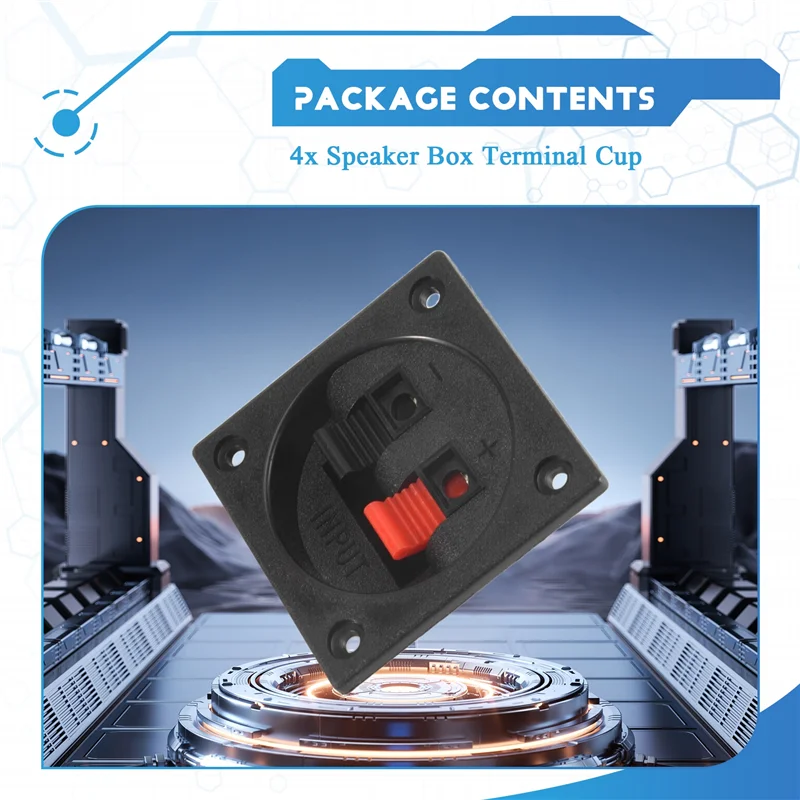 4 قطعة كأس طرفي لصندوق مكبر الصوت، موصل طرفي لصندوق مضخم الصوت المربع الربيعي لمكبر صوت السيارة المنزلي بنفسك
