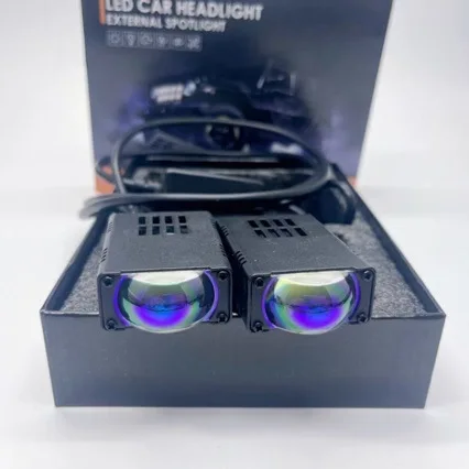 Car Middle Net Hidden Spotlights Truck Off-road Vehicle Strong Light Yellow and White Two-color Headlights Roof Light