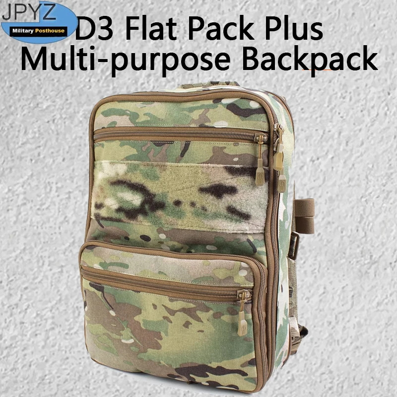 Tactical Backpack Hydration Carrier Molle Bag Airsoft Equipment D3 Flat Pack Plus Versatile Double Shoulder Expansion B