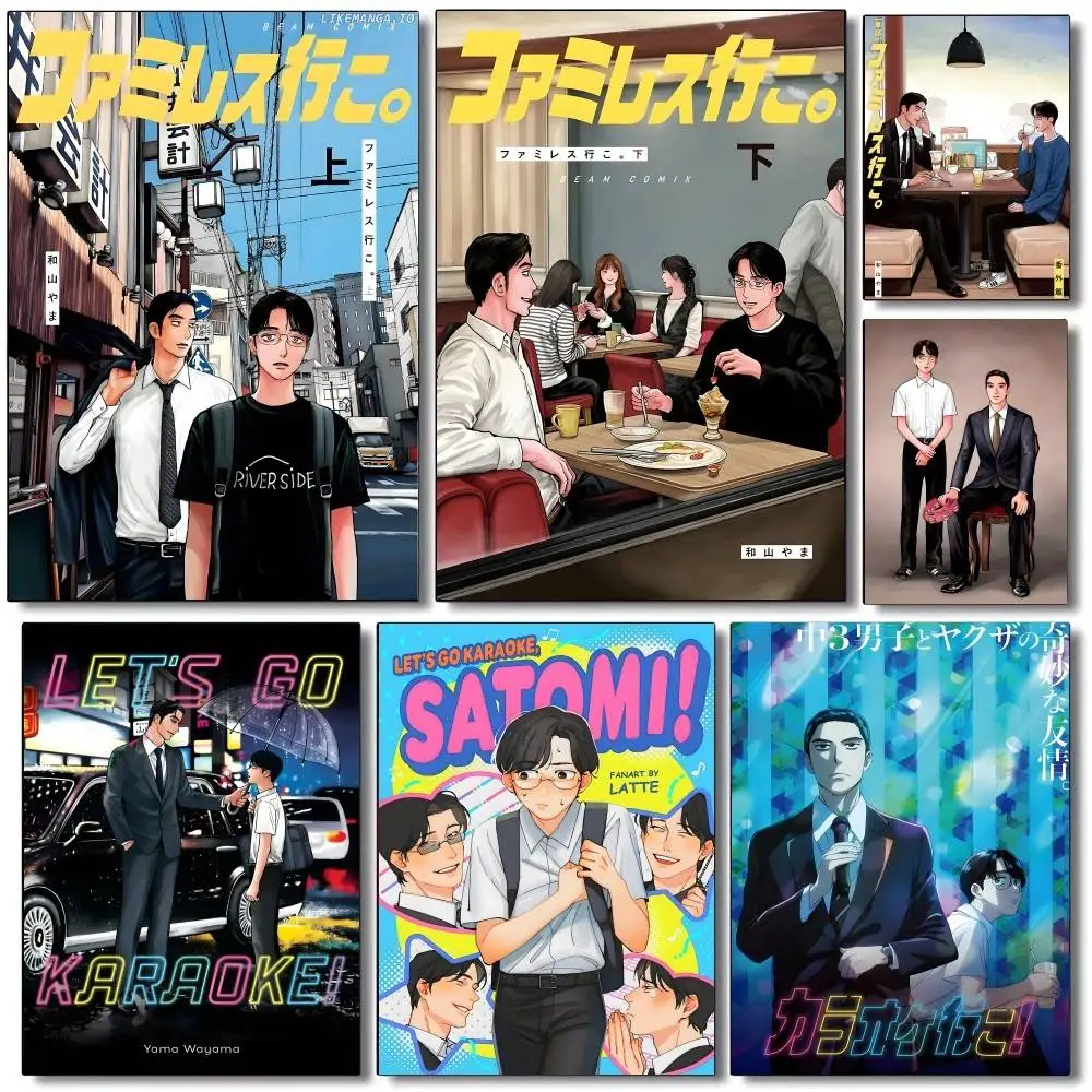 1 Stück L-Lets Go Karaoke Neues Anime-Poster, Aufkleber, Druck, wasserfest, Wandkunst für Wohnzimmer, Schlafzimmer, Heimdekoration