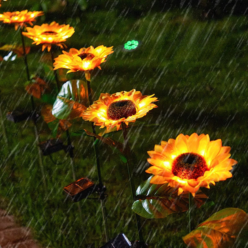 Solar Sunflower Lamp Courtyard Garden Waterproof Floor Insertion Lawn Lamp Simulated Luminous Flower Landscape Lamp