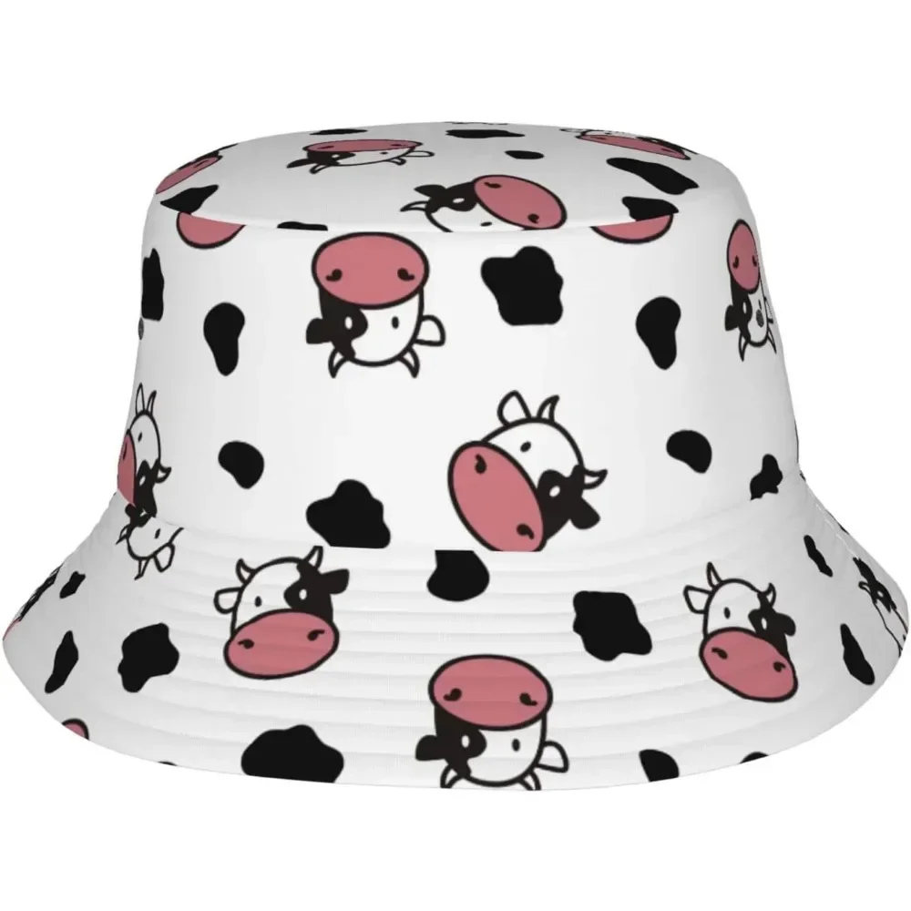 Cartoon Cow Fisherman Cap Hip Hop Gorras Summer Unisex Printing Bucket Hat Outdoor Gardening Beach Camping Hiking Fishing Caps