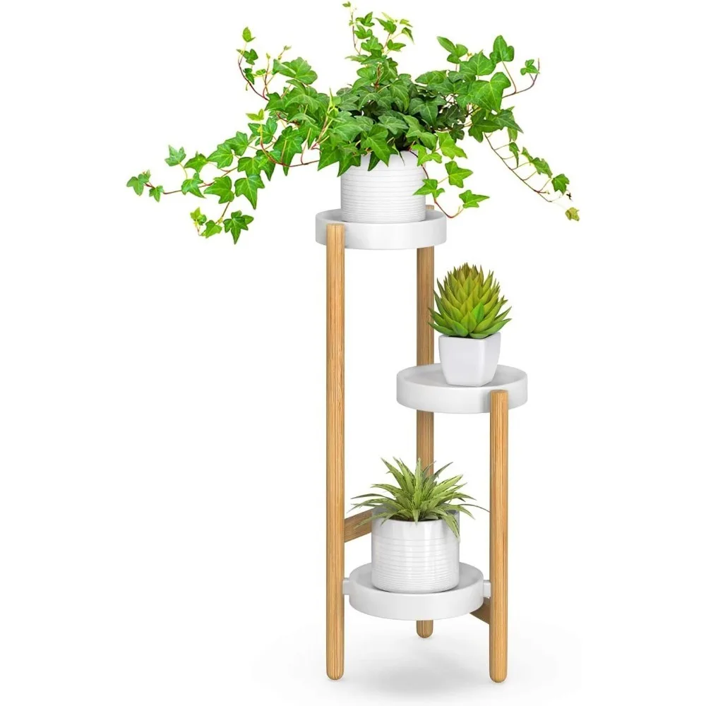 

3 Tier Bamboo Plant Stands Indoor,Tall Corner Plant Stand Holder & Plant Display Rack for Outdoor Garden Indoor Home (3 Tier -1)