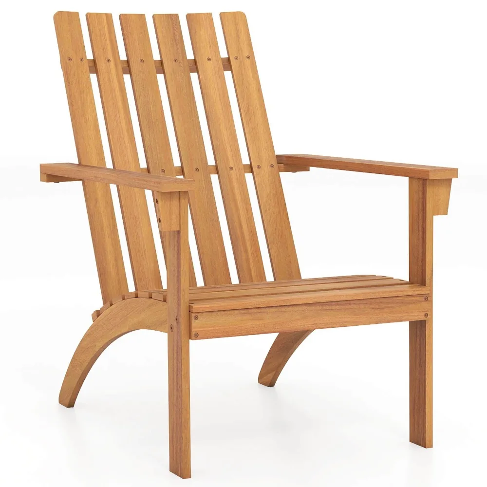 

Patio Adirondack Chair w/Inclined Seat High Backrest for Porch Backyard Poolside
