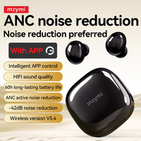 mzymi S07 In Ear Wireless ANC+ENC Earbuds Headset Active Noise Cancelling Buds 2 Headphones Waterproof Sport Earphones With Mic