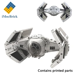 Mocs 스타 영화 우주선 브릭 세트, Imperia TIE 고급 스타파이터 키트, 모형 빌딩 블록, 전투기 장난감 선물, 854 개