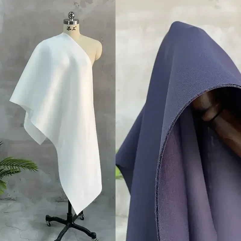 

Hardened Thickened Space Cotton Fabric Originally Designed White Navy Blue Air Layer Design Cloth Diy Sewing Per Meter