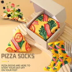 A pair of pizza new strange gift socks are comfortable and breathable suitable for Christmas Valentine's Day gifts on Halloween