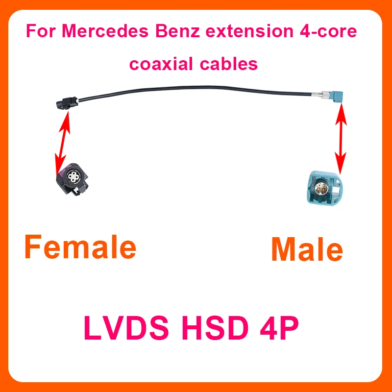 For Mercedes Benz extension 4-core coaxial cables Car coaxial connector Fakra HSD LVDS 4pin Ztype male female crimping suitable