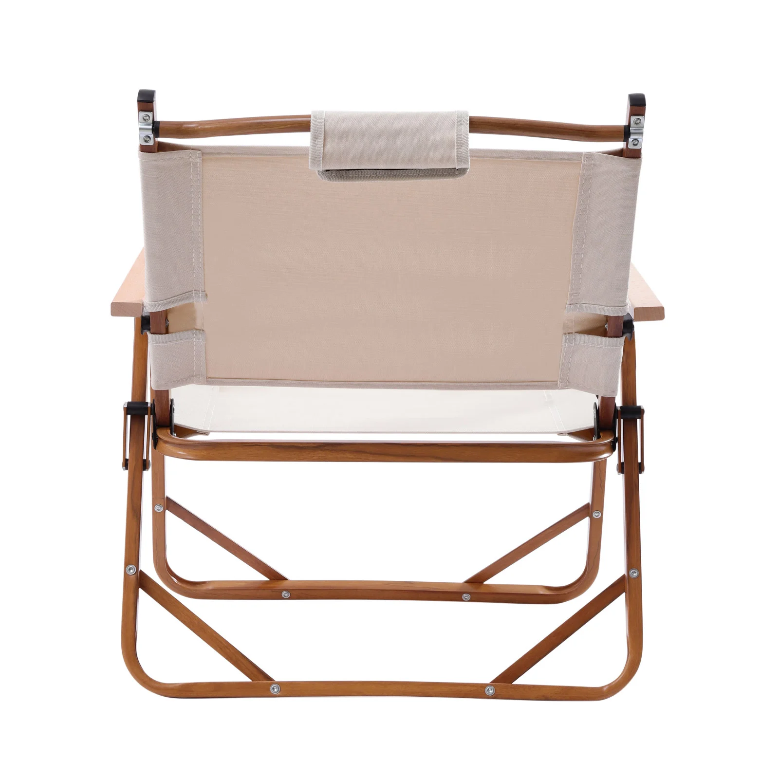 Outdoor Portable Camping Folding Chair - (Kemet Chair+wood Grain Aluminum Tube Rack+600d Oxford Cloth) - Off White Oxford Cloth